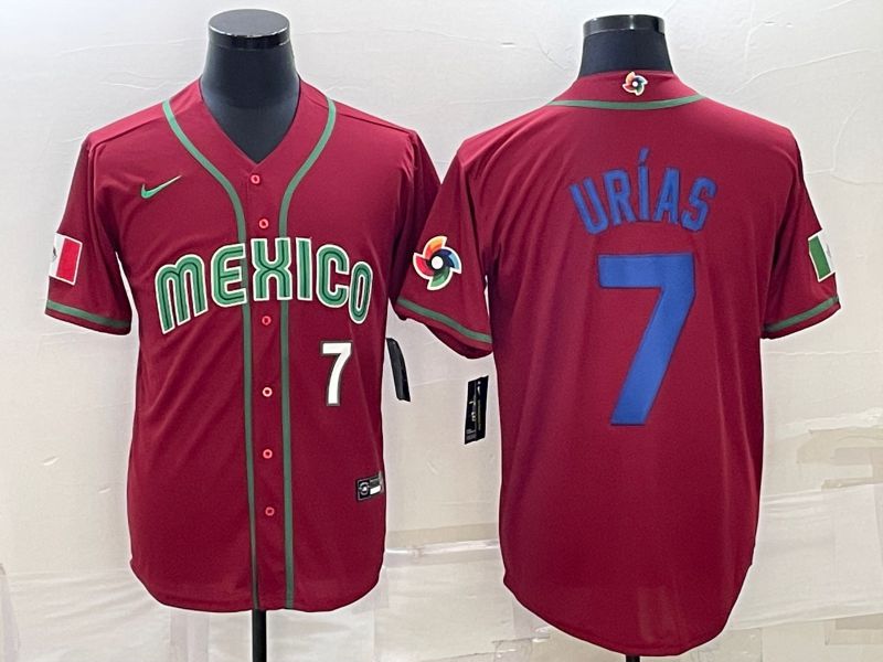 Men 2023 World Cub Mexico #7 Urias Red Nike MLB Jersey2->more jerseys->MLB Jersey